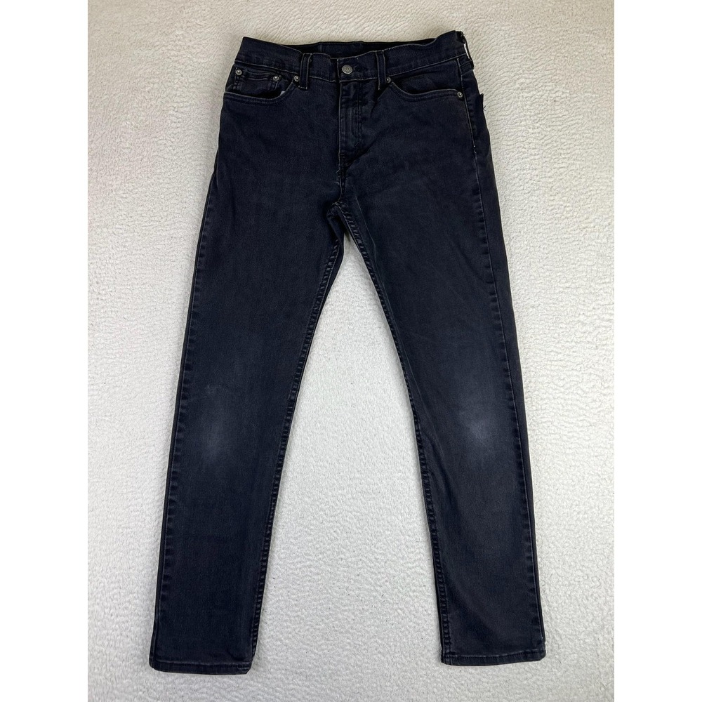 Levis 502 Mens 30x32 Black Regular Tapered‎ Stretch Denim Jeans Dark Wash